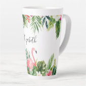 Watercolor Tropischer Flamingo Milchtasse (Rechte Ecke)