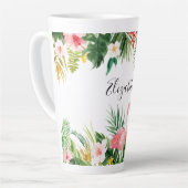 Watercolor Tropischer Flamingo Milchtasse (Linke Ecke)