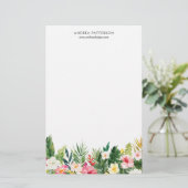 Watercolor-tropisches Blumen-und Briefpapier (Stehend Vorderseite)