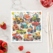 Watercolor Trucks Paper Napkins Construction Cars Serviette (Beispiel)