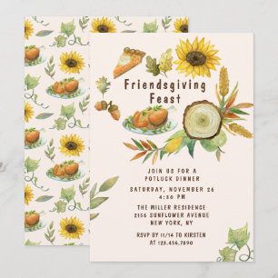 Watercolor Truthahn Thanksgiving-Fest Einladung
