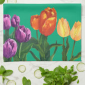 Watercolor Tulip Fields Kitchen Towels Geschirrtuch (Gefaltet)