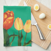 Watercolor Tulip Fields Kitchen Towels Geschirrtuch (Viertel Falte)