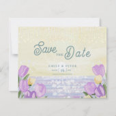 Watercolor Tulip Seaside Pastel Spring Wedding (Vorderseite)