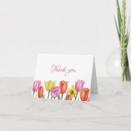 Watercolor Tulip Thank You Note Dankeskarte
