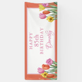 Watercolor Tulips 85. Geburtstagsparty Banner (Vertikal)