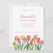 Watercolor Tulips Bridal Shower  Einladung (Vorderseite)