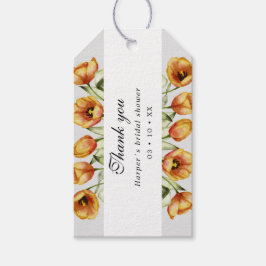 Watercolor tulips danke geschenkanhänger