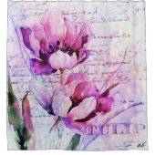 Watercolor tulips duschvorhang (Vorderseite)