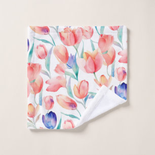 Watercolor Tulips Muster Wash Tuch Handtuch