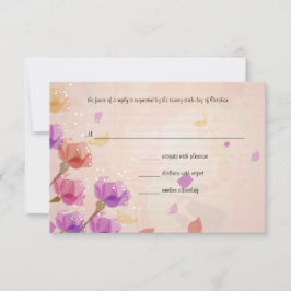 Watercolor Tulips Wedding RSVP Response Card Karte