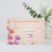 Watercolor Tulips Wedding RSVP Response Card Karte (Stehend Vorderseite)