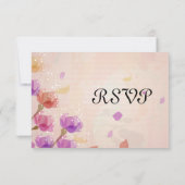 Watercolor Tulips Wedding RSVP Response Card Karte (Rückseite)