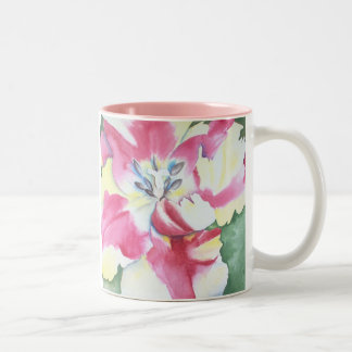 Watercolor-Tulpe-Tasse Zweifarbige Tasse