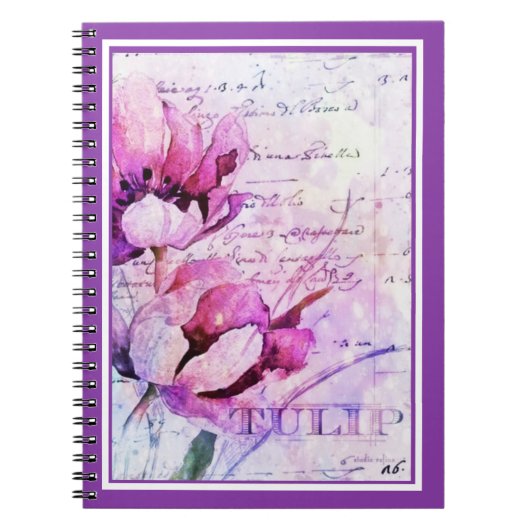 Watercolor Tulpen Notebook Notizblock (Vorderseite)