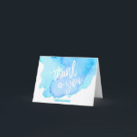 Watercolor-Türkis-Schläger-Bar Mitzvah DANKEN Dankeskarte<br><div class="desc">Sagen Sie danken Ihnen zu Ihren Gästen mit diesen schöner Watercolor Schläger oder Bar Mitzvah Karten. Weiße Buchstaben mit Davidsstern In der Mitte. Schwarze Karten,  Raum,  persönliche Mitteilung zu schreiben. Farben: Türkis,  Blau,  lila.  Get zusammenpassende Sammlung!</div>