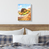 Watercolor Turtle flying on a magic cactus pad Leinwanddruck (Insitu (Schlafzimmer))