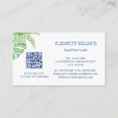  Watercolor Turtle Tropical Leaves Visitenkarte (Rückseite)