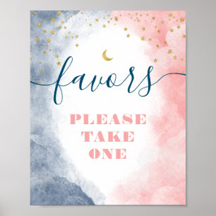 Watercolor Twinkle Twinkle Gender Reveal Favoriten Poster
