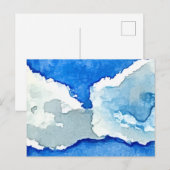 Watercolor Two Clouds Painting Postkarte (Vorne/Hinten)