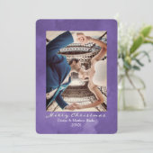 Watercolor Ultra Violet Elegante Weihnachtskarte Einladung (Stehend Vorderseite)