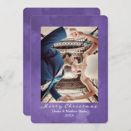 Watercolor Ultra Violet Elegante Weihnachtskarte Einladung