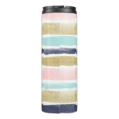 Watercolor-und Imitat-Glitzer-Streifen Thermosbecher (Rückseite)