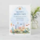 Watercolor under the sea einladung (Stehend Vorderseite)