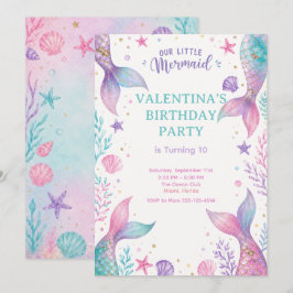 Watercolor Under The Sea Party Invite  Einladung