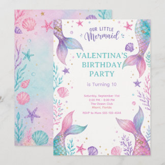 Watercolor Under The Sea Party Invite Einladung