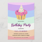 watercolor unicorn rainbow birthday invitation einladung (Vorderseite)