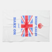 Watercolor Union Jack Keep Calm Backe weiter Geschirrtuch (Horizontal)