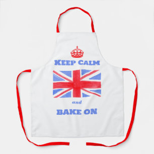 Watercolor Union Jack Keep Calm Backen Schürze