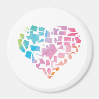 Watercolor United Staaten Heart Magnet