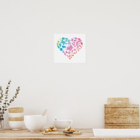 Watercolor United Staaten Heart Poster (Küche)