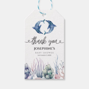 Watercolor Unter dem Meer Baby Shower Danke-Tag Geschenkanhänger