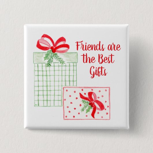 Watercolor Urlaub Freunde sind die besten Geschenk Button (Vorderseite)
