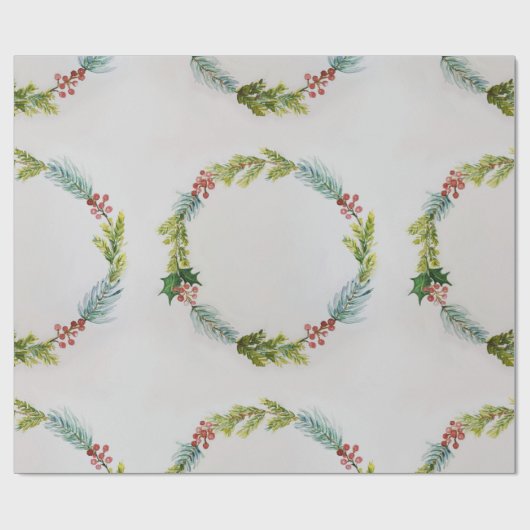 Watercolor-Urlaubskranz Geschenkpapier (Flach)
