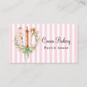 Watercolor Utensils Kitchen Bakery Business Card Visitenkarte (Vorderseite)