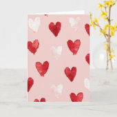 Watercolor Valentine Hearts Card Karte (Gelbe Blume)
