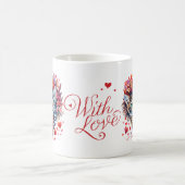 Watercolor Valentines cats with love Kaffeetasse (Mittel)