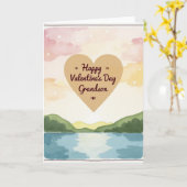 Watercolor Valentines Day Grandson Card Karte (Gelbe Blume)