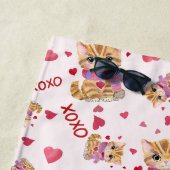 Watercolor Valentine's Day Kitty XOXO Muster Strandtuch (Beispiel)