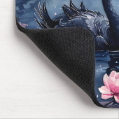 Watercolor Valentine's Day Moon Swan Couple Floral Mousepad (Ecke)