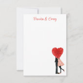 Watercolor Valentins Mode-Girl-Paar Dankeskarte (Vorderseite)