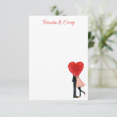 Watercolor Valentins Mode-Girl-Paar Dankeskarte (Stehend Vorderseite)
