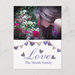 Watercolor Valentinstag Banner Herz Foto Postkarte