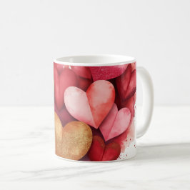 Watercolor Valentinstag Herz Kaffeetasse