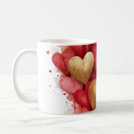 Watercolor Valentinstag Herz Kaffeetasse