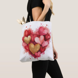 Watercolor Valentinstag Herz Tasche